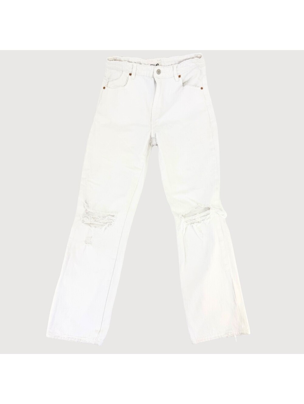 Rolla's Original High Rise Straight Jeans White Distressed